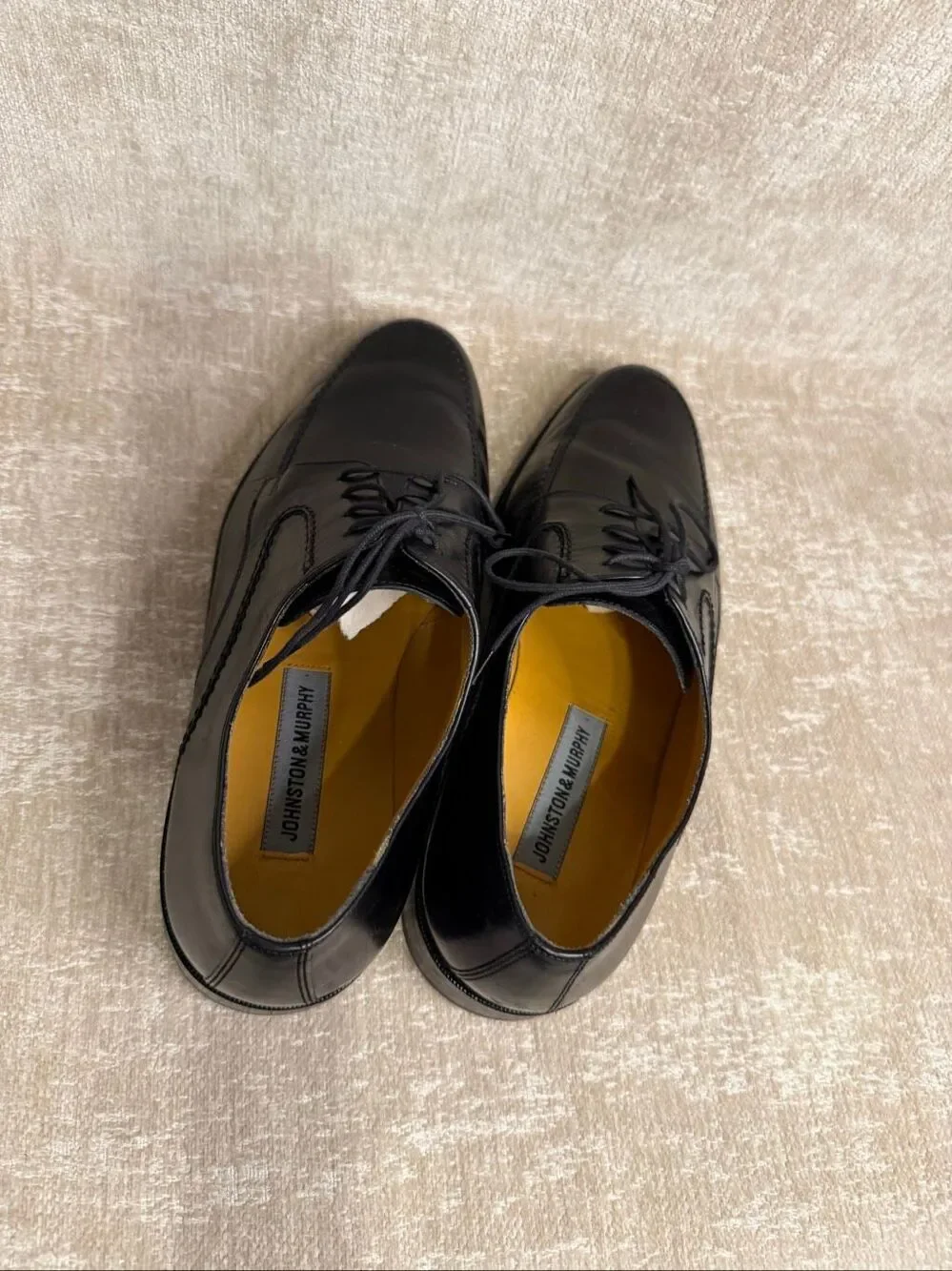 Johnston & Murphy Men's Leather Lace-Up Oxfords Dress Shoes Black Size 9.5